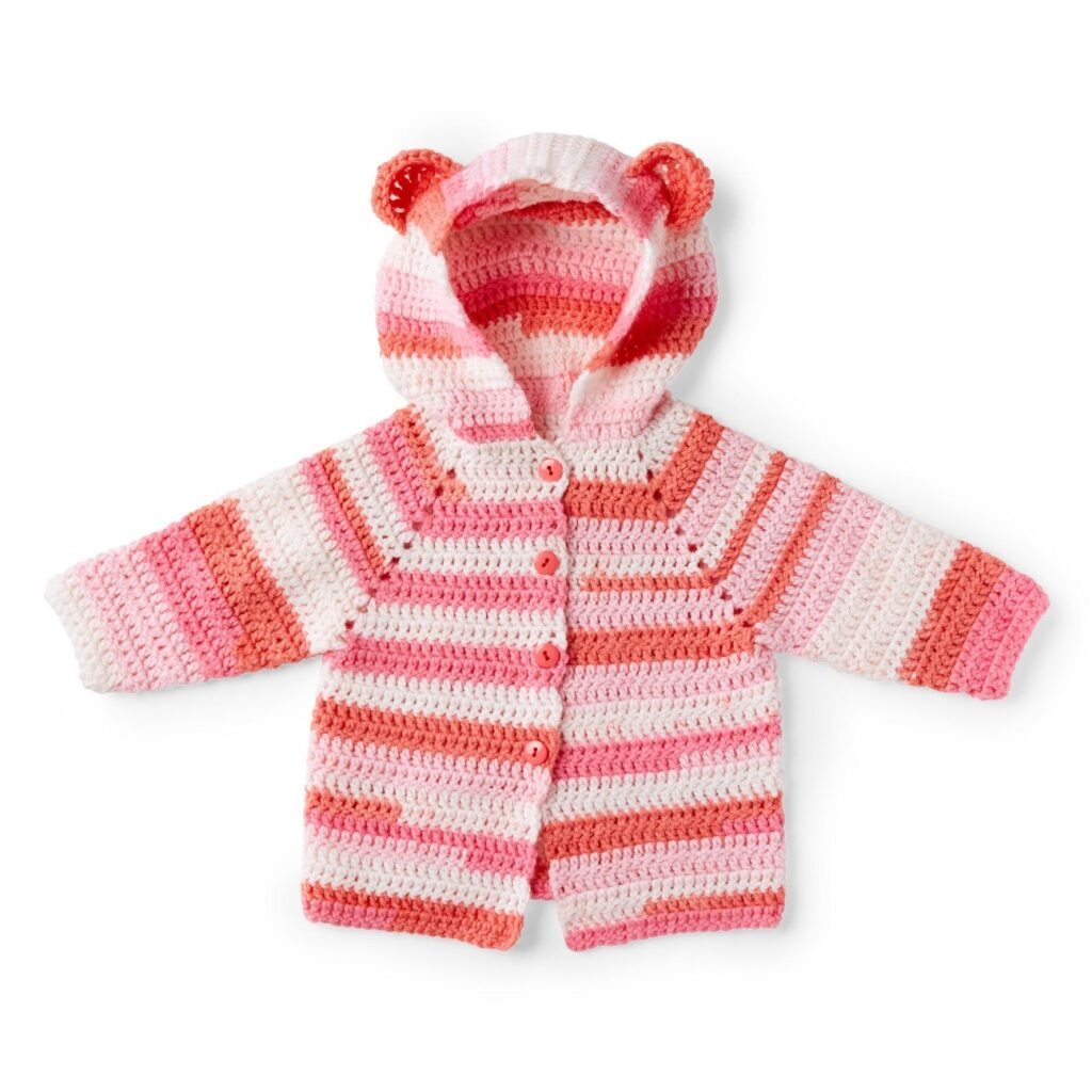 Crochet Red Heart Baby Sweatshirt Tutorial