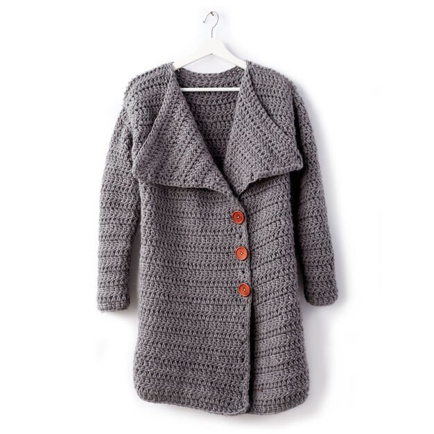 Bernat Big Collar Crochet Coat Tutorial - Nina Crochet